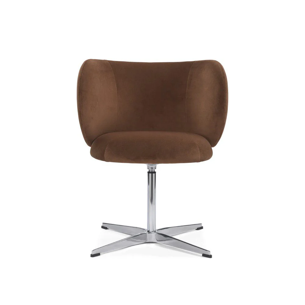 PRE-ORDER │ FERM LIVING Rico Dining Chair Swivel, Rich Velvet, Soft Brown