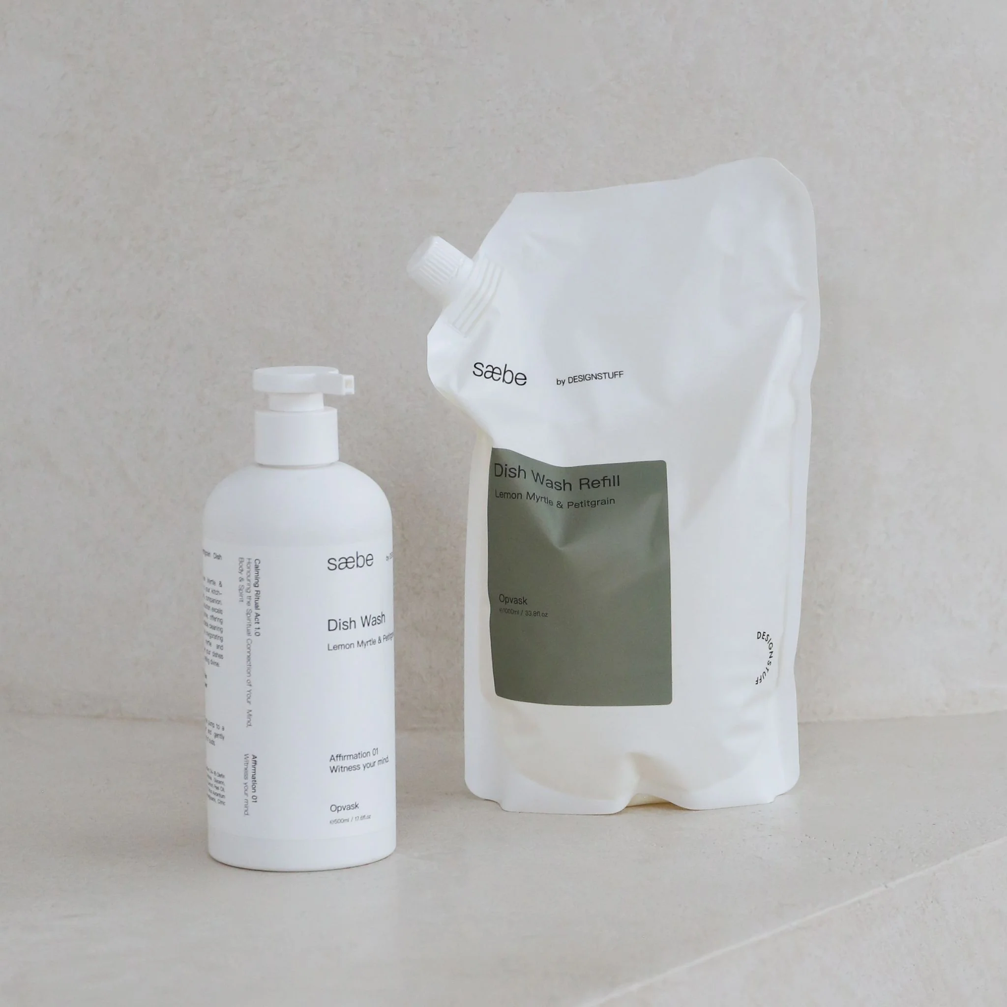 DESIGNSTUFF Saebe Dish Wash Refill, Lemon Myrtle & Petitgrain, 1L - Image 3