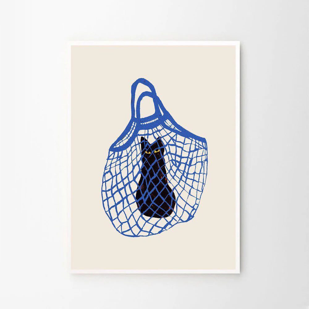 THE POSTER CLUB Chloe Purpero Johnson, The Cat’s in the Bag Art Print, A5