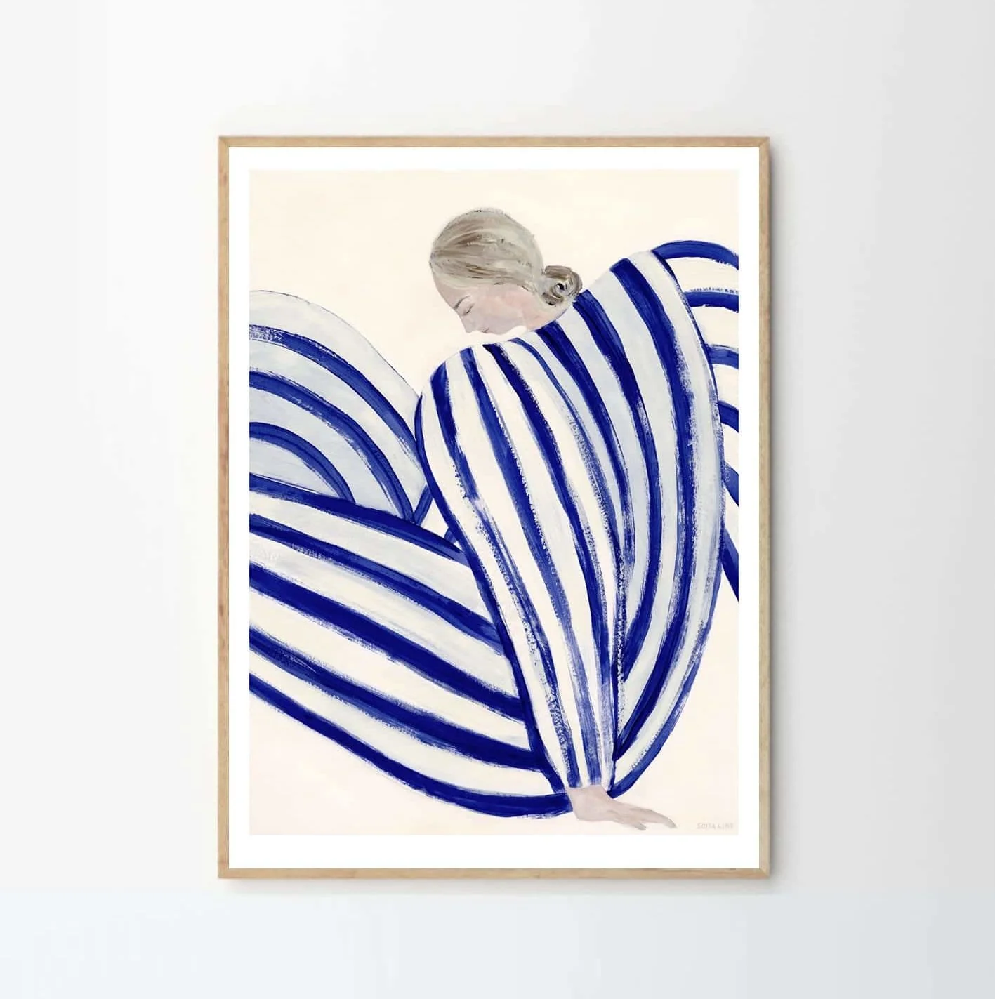 THE POSTER CLUB Sofia Lind, Blue Stripe At Concorde, Poster Art Print, 50x70cm - Image 4