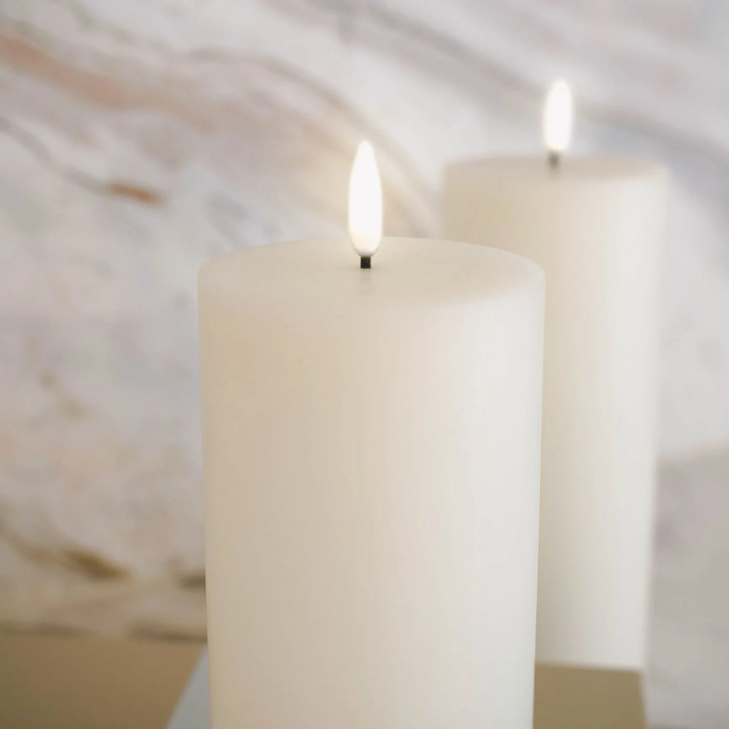 UYUNI LIGHTING Flameless Pillar Candle, Nordic White, W7.8 x H20cm - Image 3
