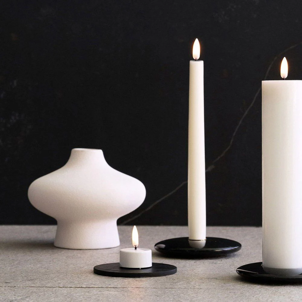 UYUNI LIGHTING Flameless Taper Candle, Nordic White, 25cm (Set of 2) - Image 5