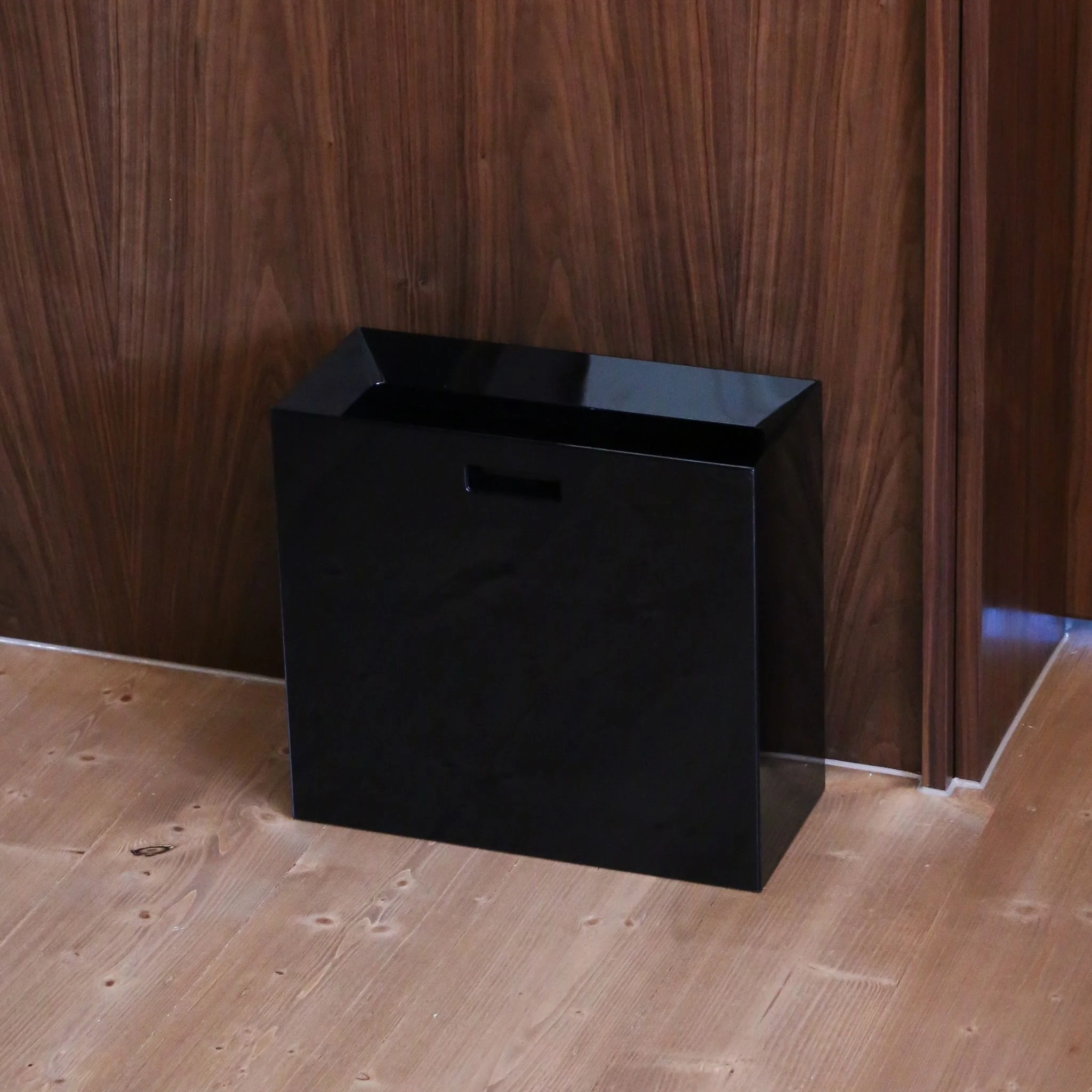 YAMAZAKI Tower Rectangular Trash Can/Rubish Bin, Black - Image 4