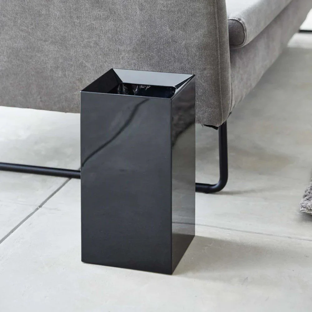 YAMAZAKI Tower Square Trash Can/Rubbish Bin, Black, H33 cm - Image 4
