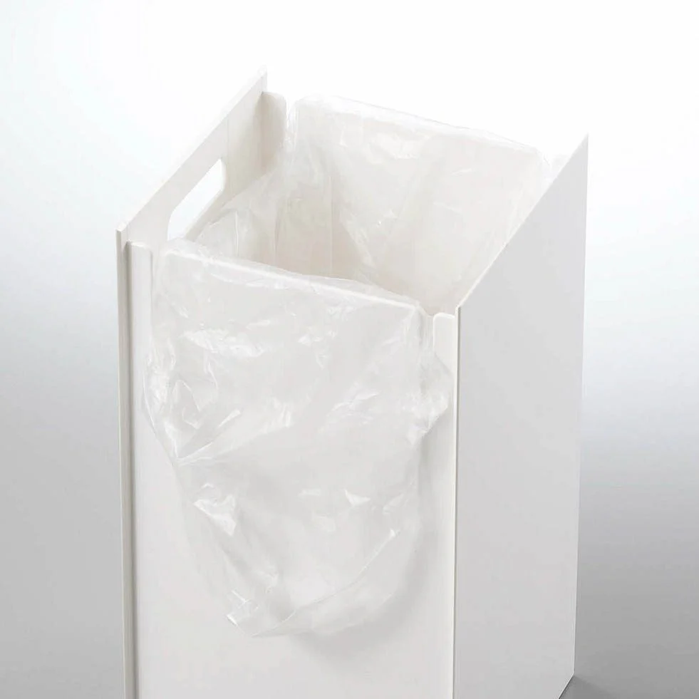 YAMAZAKI Tower Square Trash Can/Rubbish Bin, White, H33 cm - Image 6