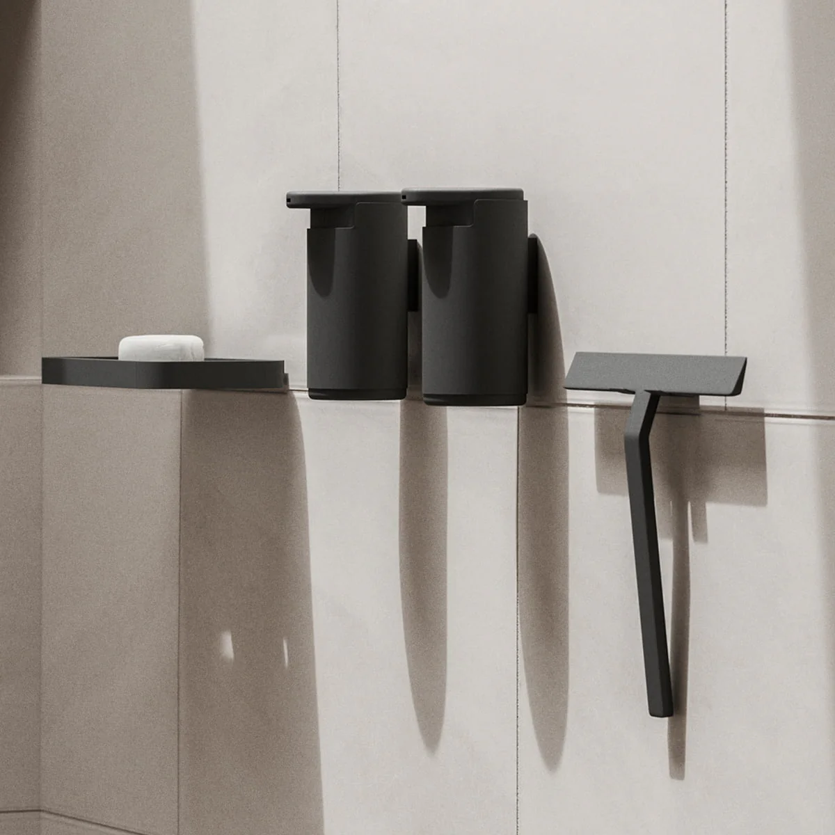 ZONE DENMARK Rim Shower Shelf, D22xW11xH2cm, Black - Image 2