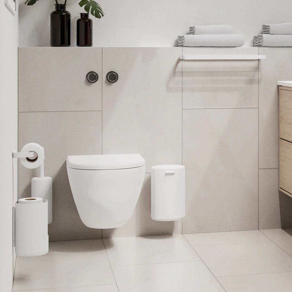 ZONE DENMARK Rim Toilet Roll Holder, D15xW9xH2cm, White - Image 2
