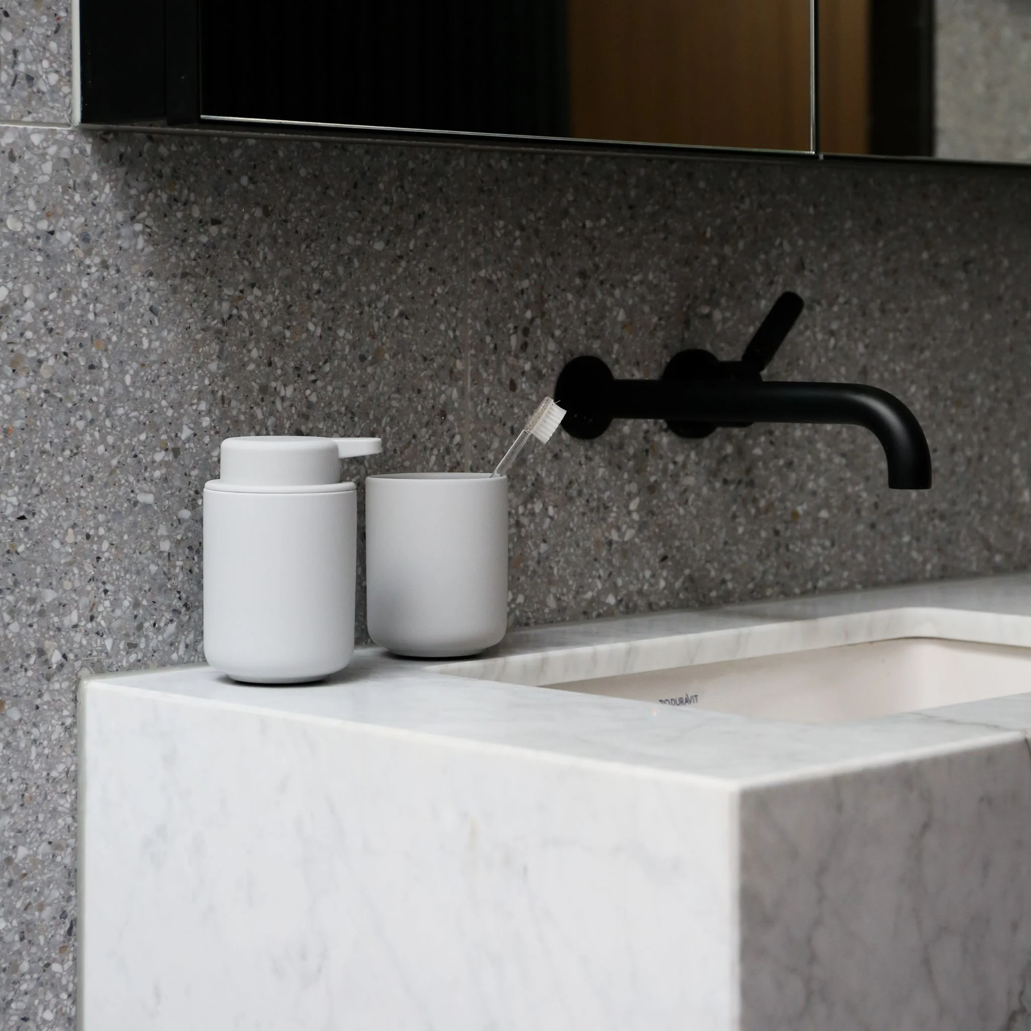 ZONE DENMARK Ume Soap Dispenser 250ml, H12.8cm, Soft Grey - Image 6