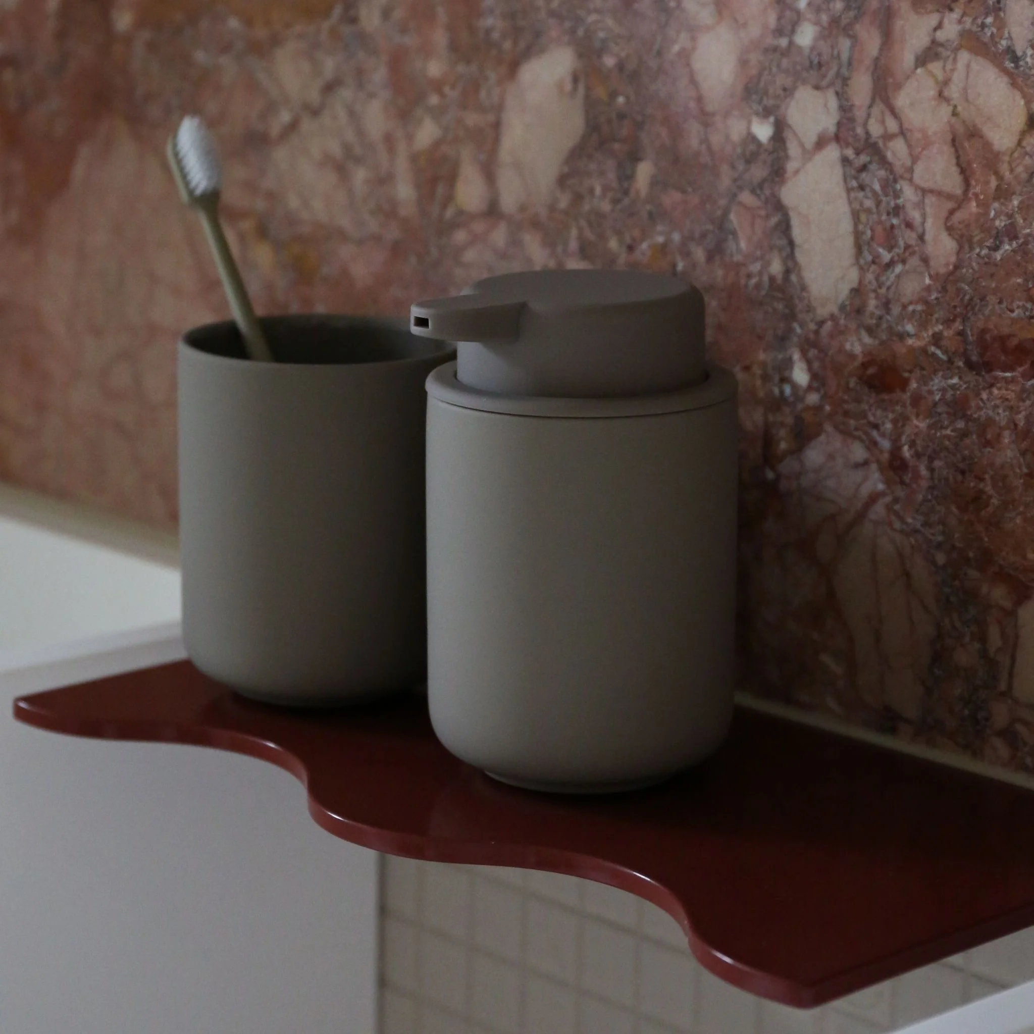 ZONE DENMARK Ume Tumbler/Toothbrush Mug, Taupe - Image 5